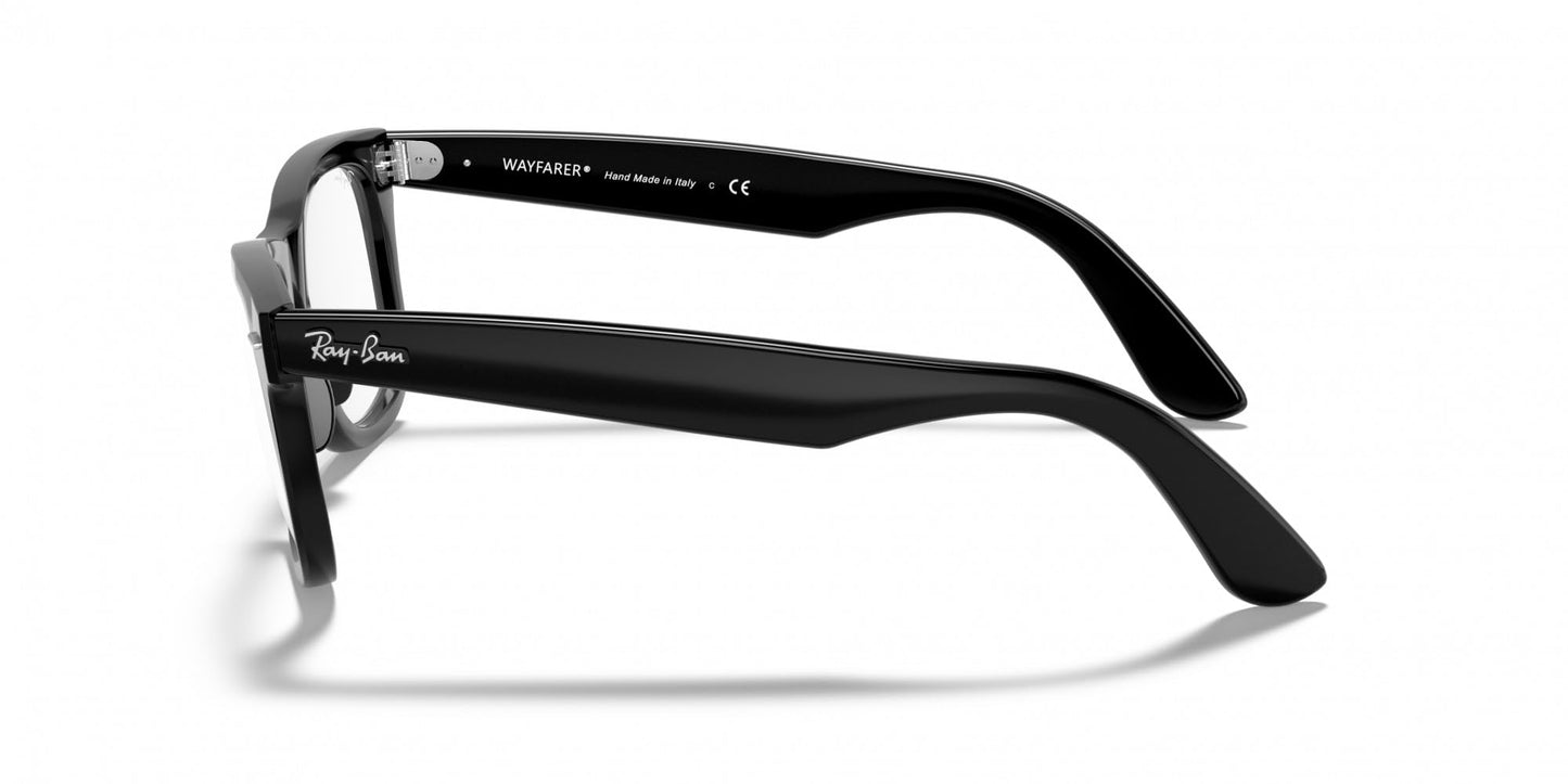 Ray-Ban Unisex RX4340V Wayfarer Ease Square Prescription Eyewear Frames, Black/Demo Lens, 50 mm