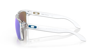 Oakley Man Sunglasses Polished Clear Frame, Prizm Sapphire Polarized Lenses, 59MM