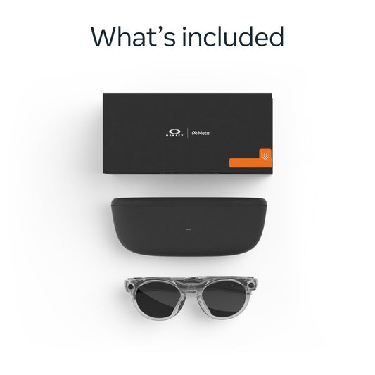 Oakley Meta HSTN smart glasses with camera, audio, 3K video, 8h battery, sport design.
