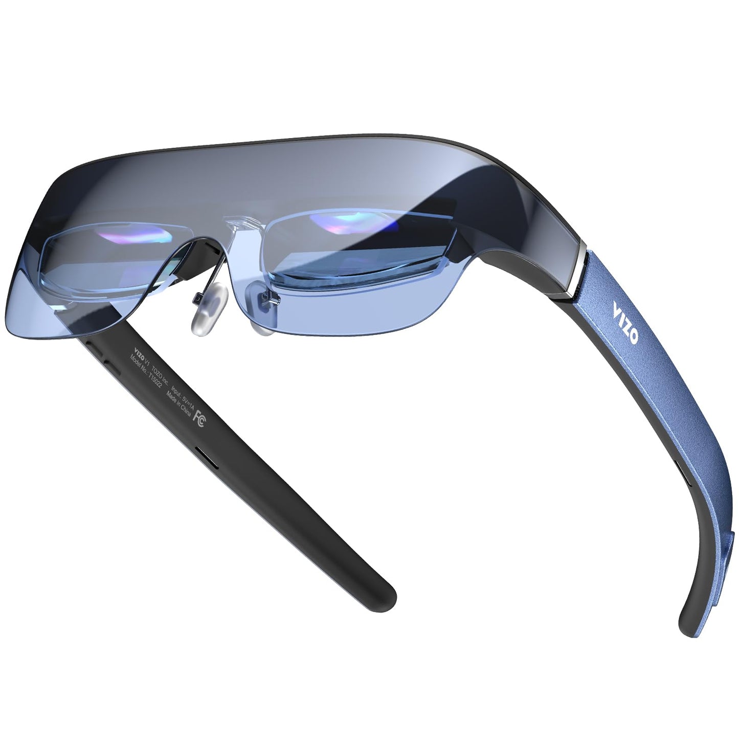 TOZO VIZO V1 AR glasses, bright display, stereo speakers, myopia adjustment, 2D/3D modes.