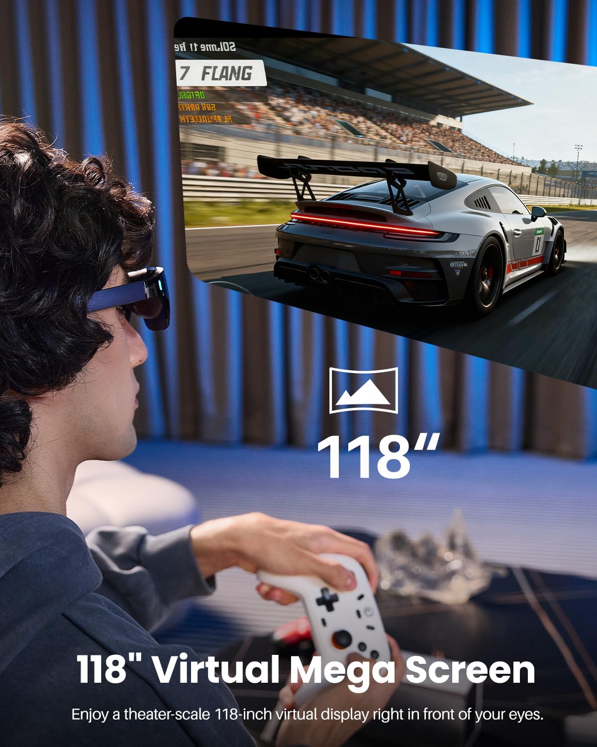 TOZO VIZO V1 AR glasses, bright display, stereo speakers, myopia adjustment, 2D/3D modes.