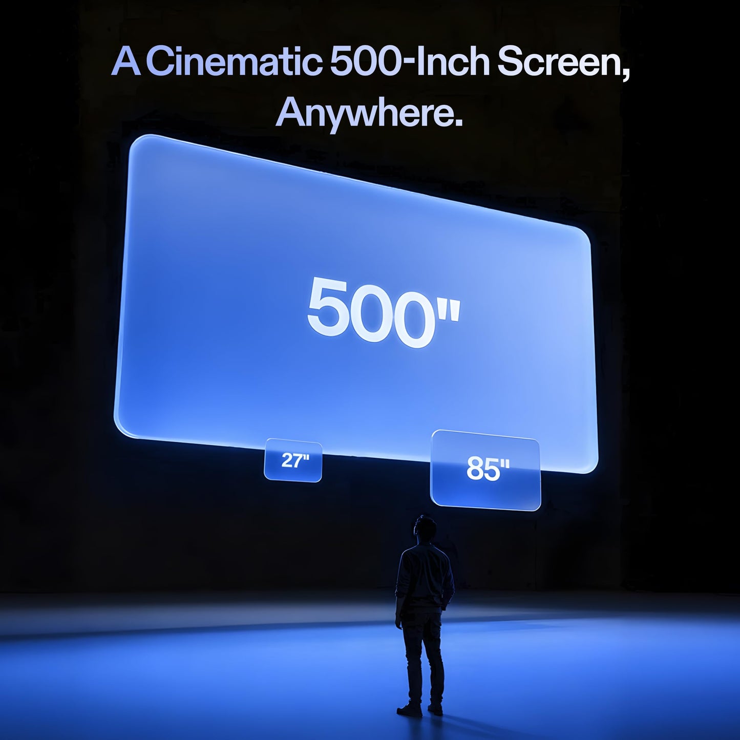 XREAL 1S AR glasses with 500" virtual screen, 3DoF, 52° FOV, supports USB-C devices like iPhone & handhelds.