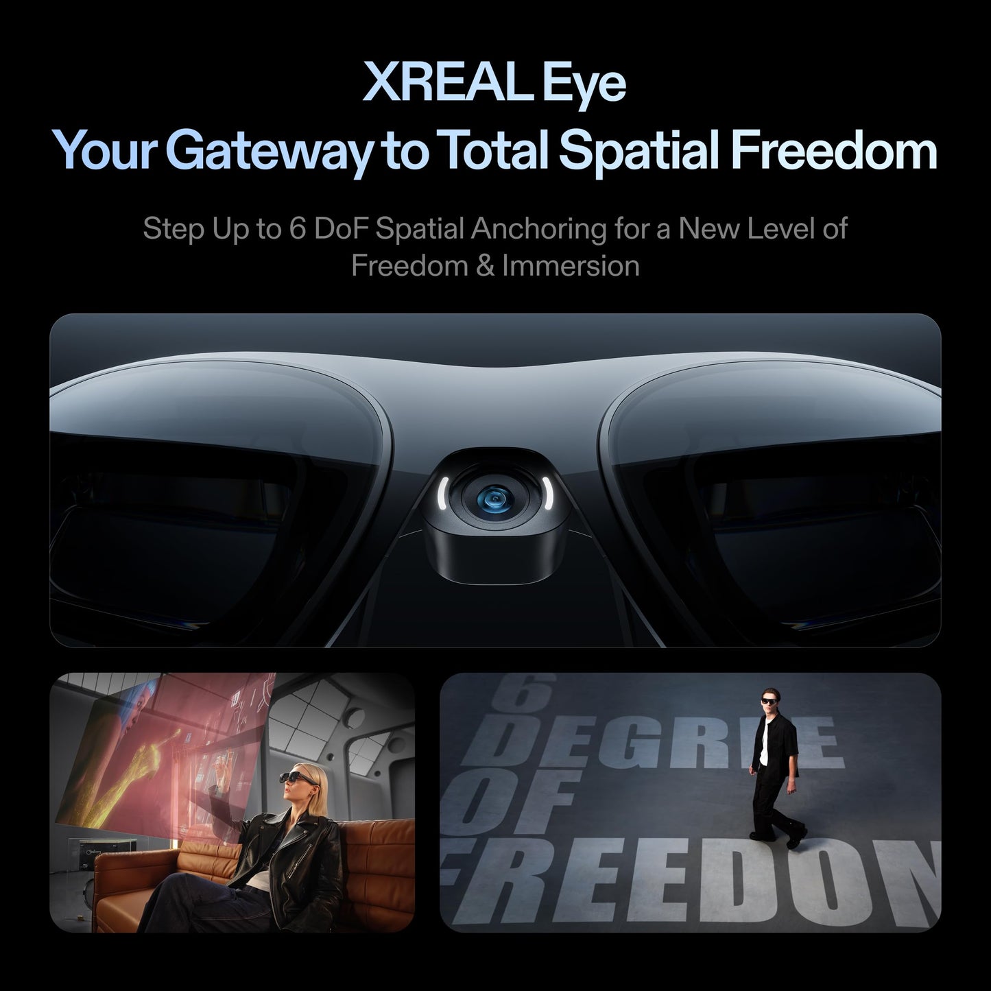 XREAL One Pro AR Glasses (M) – 171" Display, 120Hz, 57° FOV, 3DoF/6DoF Spatial Tracking, USB-C