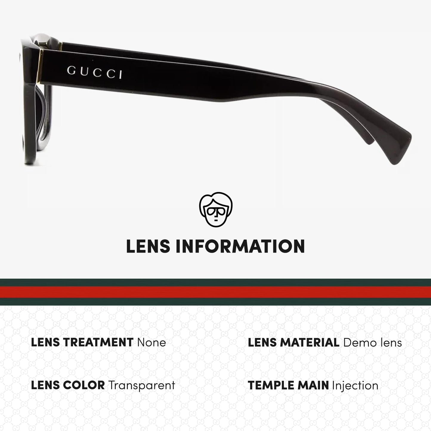 Gucci GG1138O Square Designer Eyeglasses Black Luxury Frame with AR Coating Prescription Ready