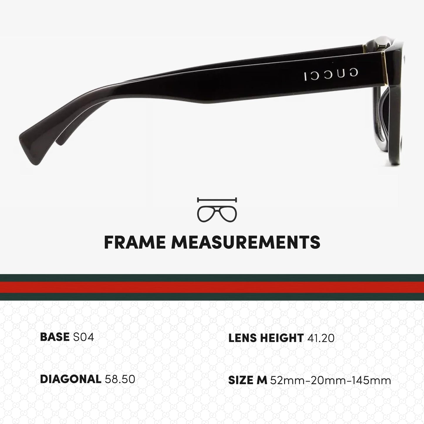Gucci GG1138O Square Designer Eyeglasses Black Luxury Frame with AR Coating Prescription Ready
