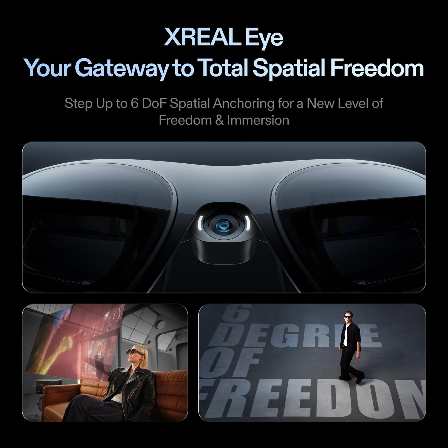 XREAL One Pro AR Smart Glasses, 171" Display, 120Hz, 3DoF Tracking, Wide 57° FOV, Multi-Device Compatible