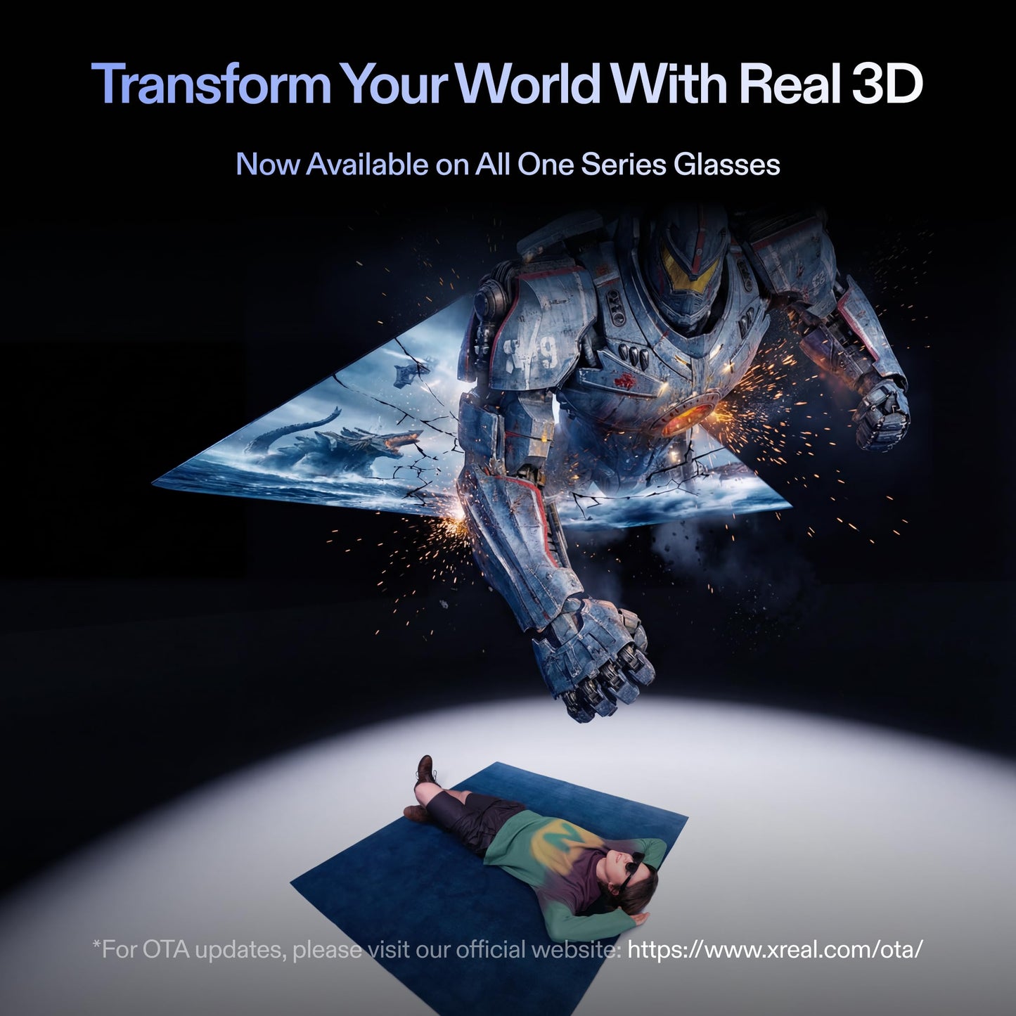XREAL One Pro AR Glasses (M) – 171" Display, 120Hz, 57° FOV, 3DoF/6DoF Spatial Tracking, USB-C